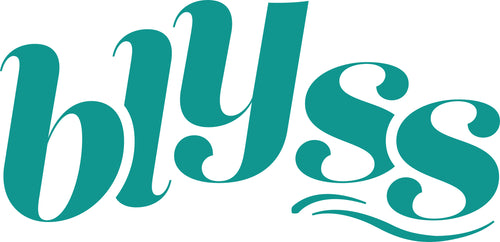 Teal 'blyss' logo on a white background