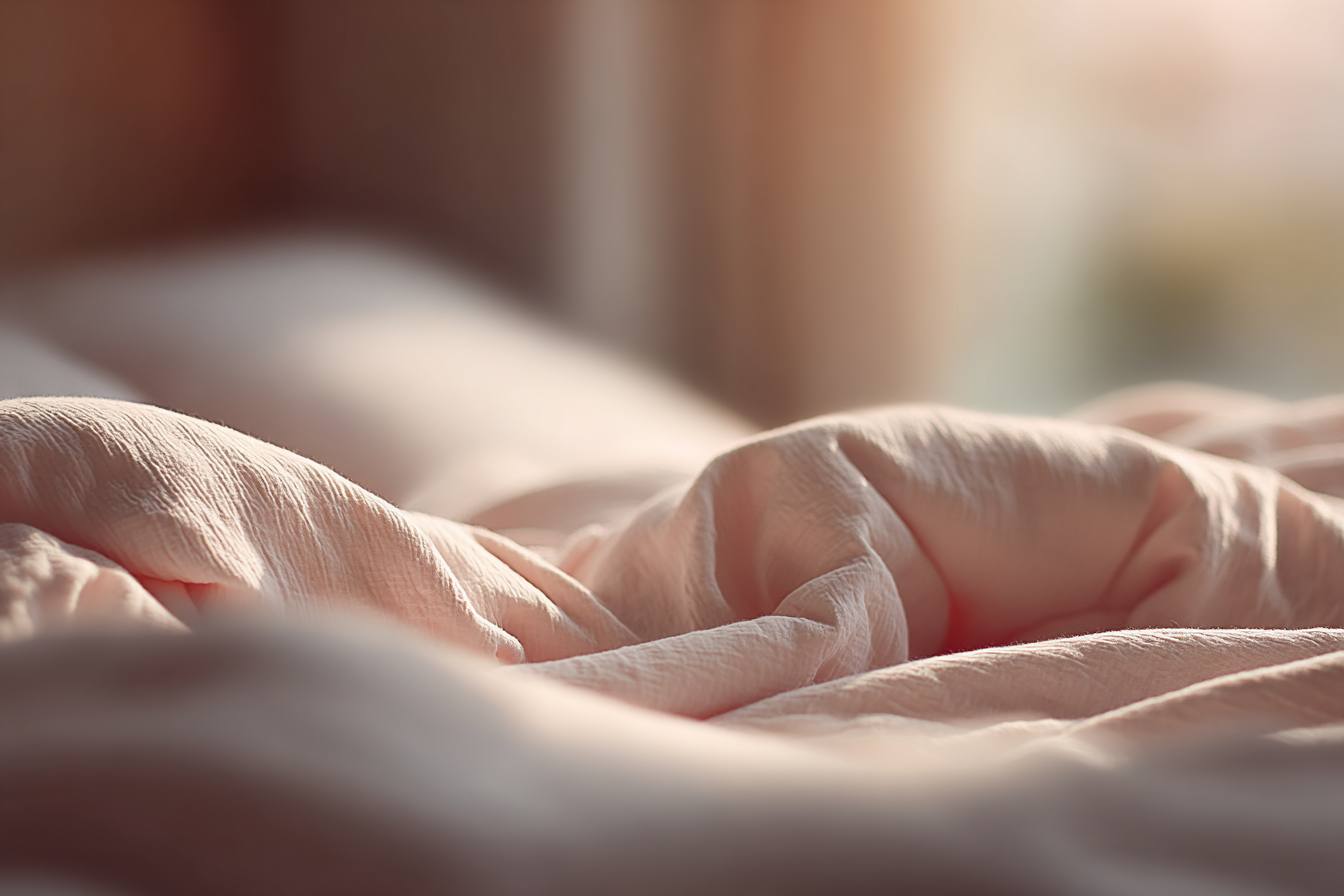 Close-up of soft pink fabric with a blurred background