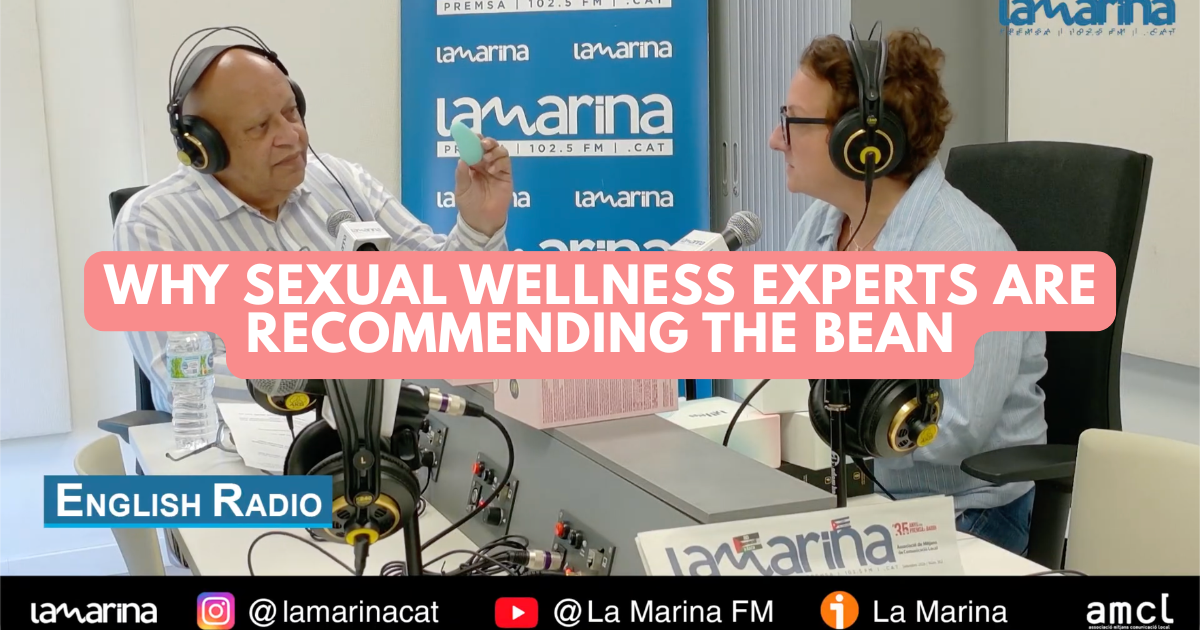 Load video: Amanda Chatel discussing sexual wellness and intimate care for The Bean by Blyss on English Radio Barcelona.